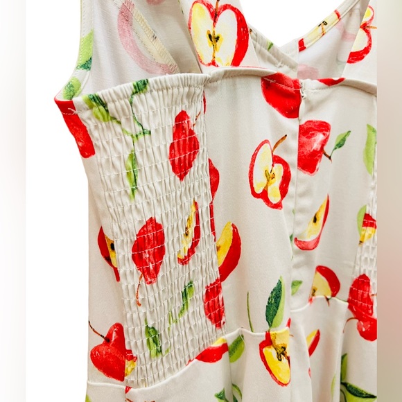 Miss Lulo Mini Retro Floral Apples Dress Size XS 96% Cotton 4% Spandex Preowned - Picture 9 of 16